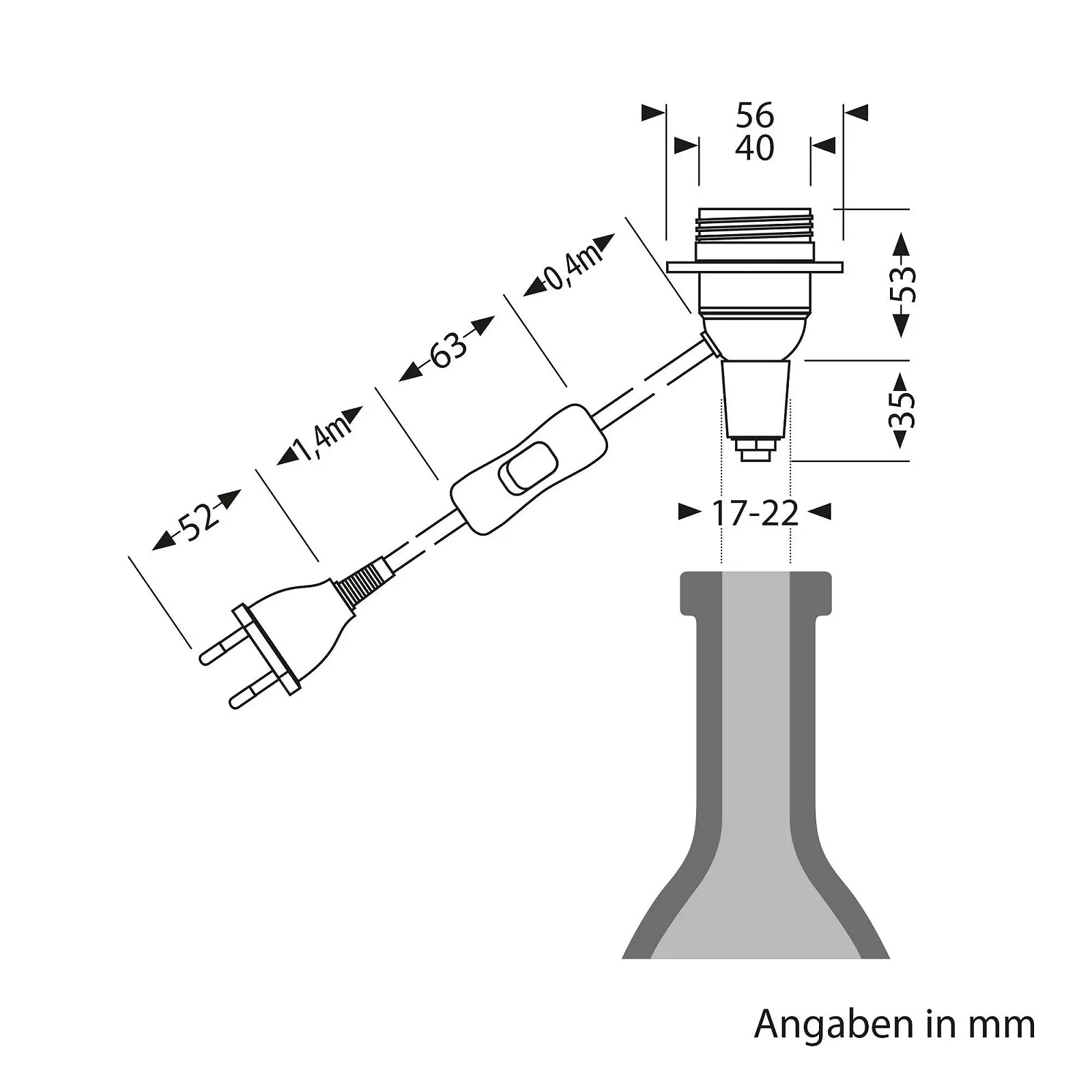 Настільна лампа ledscom.de Flako Cork E27 60 Вт Натуральний бежевий, фото №6