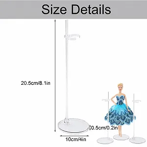 Стойка YZSZ D110130160 для ляльок Барбі прозора пластикова регульована міцна непорушна для іграшок synthetic.ua - Фото 1