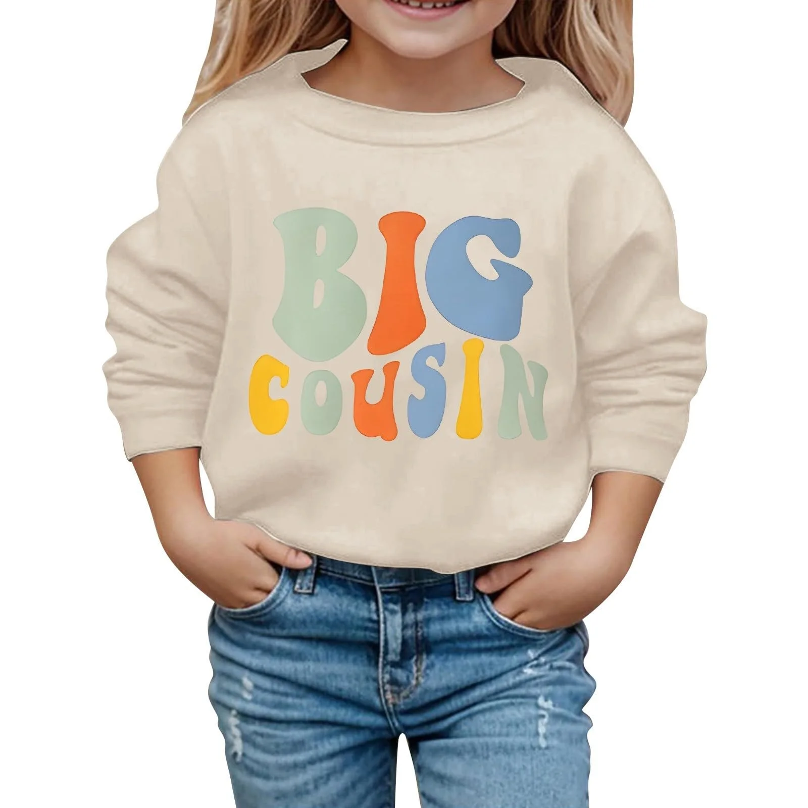 Пуловер с принтом букв, круглый вырез, длинные рукава для мальчиков, размер 164, фото №1