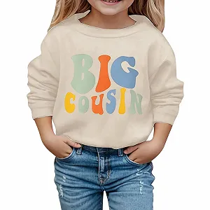 Повсякденний Модний Світшот для Дівчинки з Літерним Принтом - Фото 1