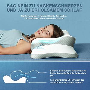 Подушка для шиї Perlie Memory Foam Ергономічна для підтримки шиї для сну на боці, спині та животі (1 шт. в упаковці) synthetic.ua - Фото 1