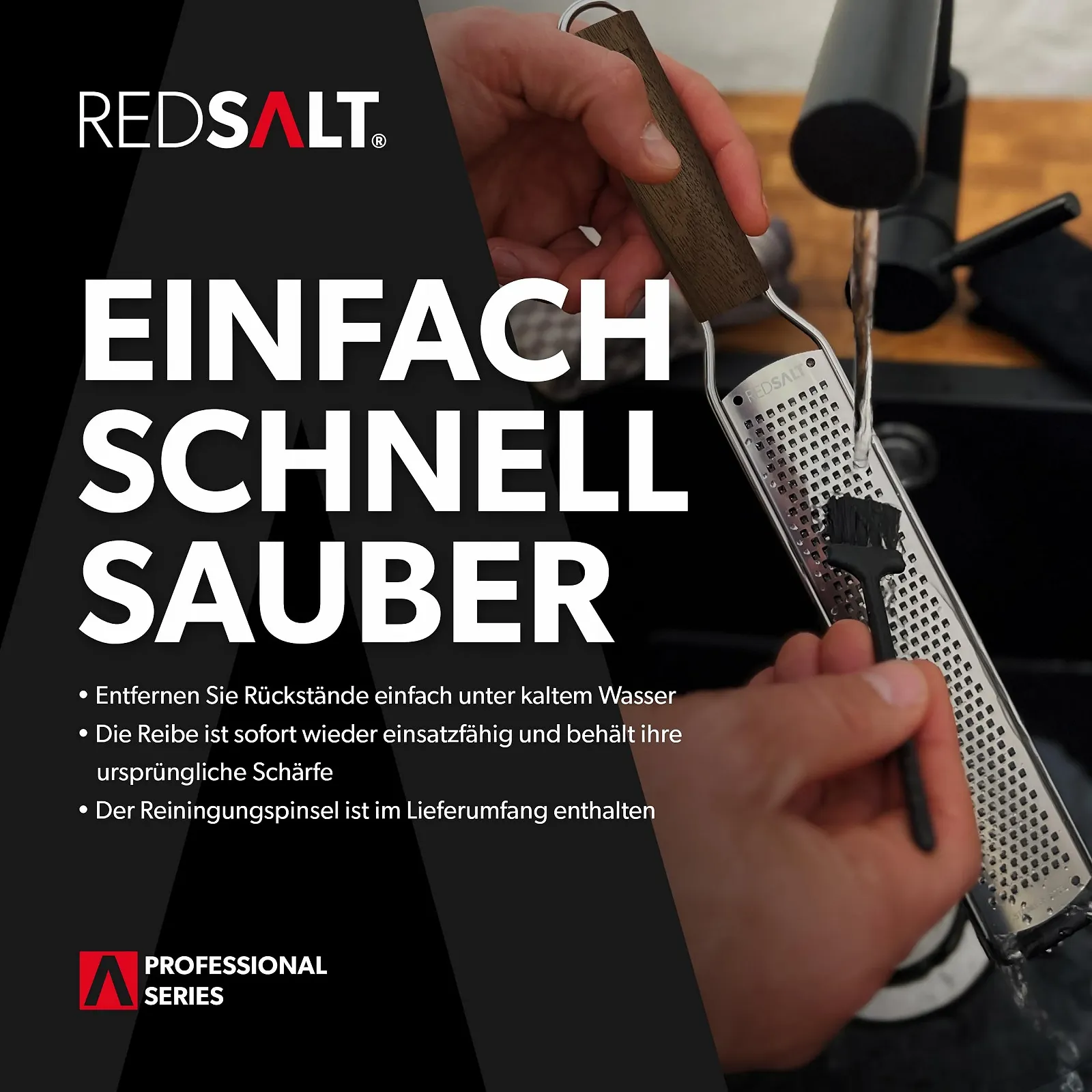 Терка REDSALT Premium Zester Нержавеющая сталь с деревянной ручкой из ореха, фото №6