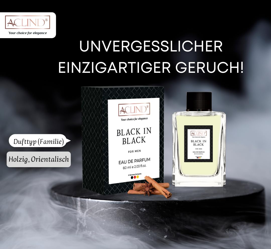 Парфюмерная вода ACLIND Black in black для мужчин 60 мл, фото №2