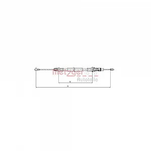 Трос стояночного тормоза METZGER 10.6854 для OPEL RENAULT задний левый - Фото 1