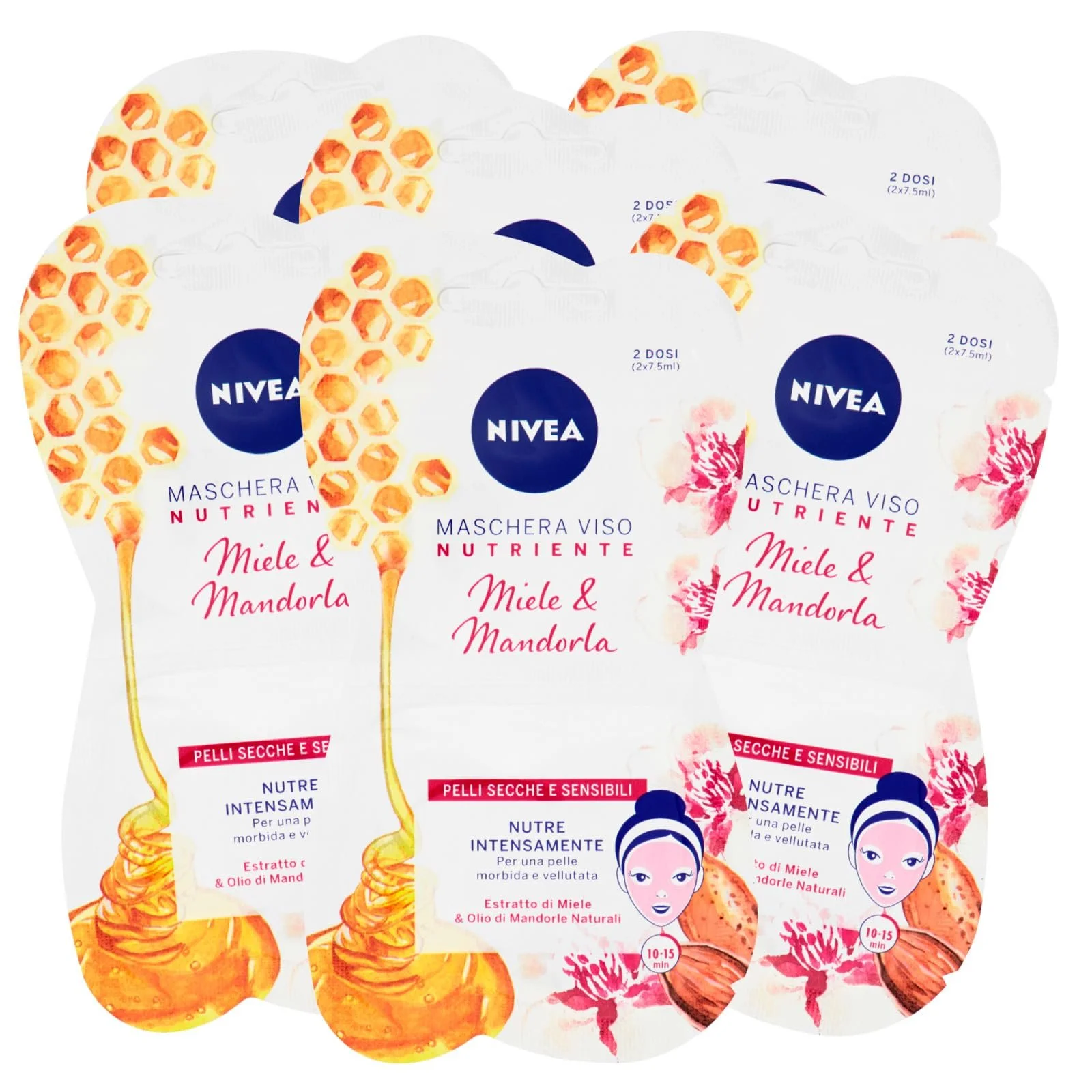 Маска для обличчя NIVEA Живильна Мед та Мигдаль для сухої та чутливої шкіри, фото №1