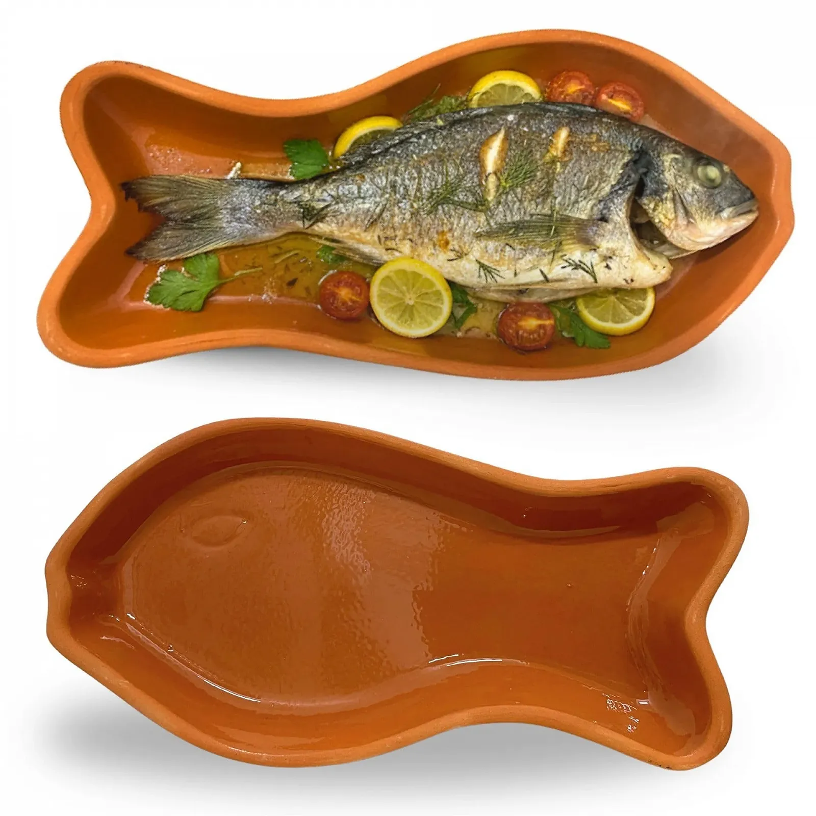 Форма для запекания в форме рыбы 0.8 л натуральная терракота 33 × 16 × 3.5 см Натуральный 1 шт., фото №1 Форма для запекания в форме рыбы 0.8 л натуральная терракота 33 × 16 × 3.5 см Натуральный 1 шт., фото №1