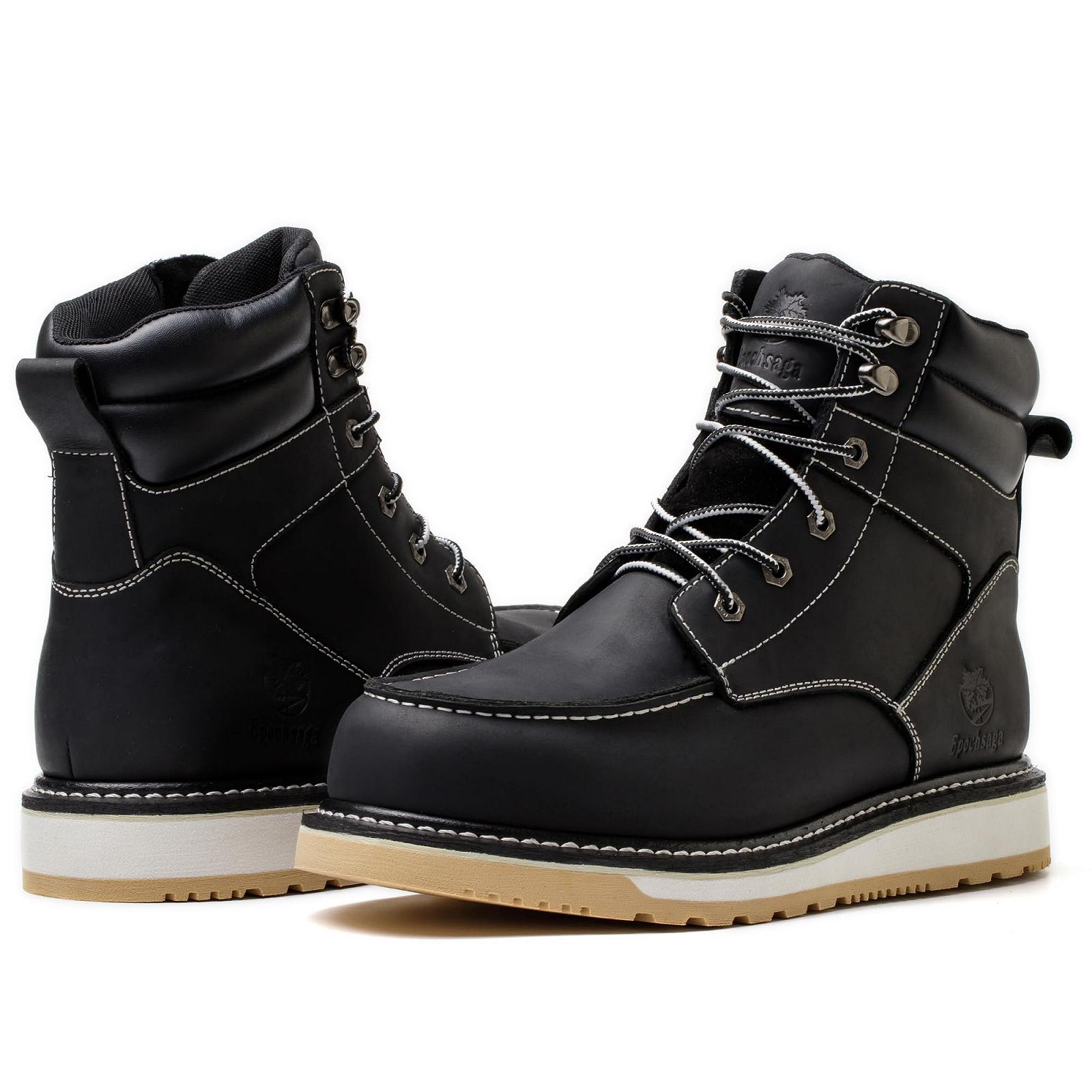 Ботинки Epochsaga Waterproof Soft Moc Toe Fashion Industiral & Construction Work 6 дюймов Коричневый/Черный, фото №5