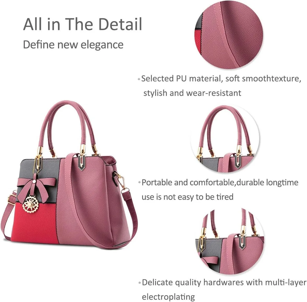 Сумка Nicole & Doris, розовая (pink A), фото №4 Сумка Nicole & Doris, розовая (pink A), фото №4