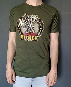 Зелена бавовняна футболка з принтом унісекс - Фото 1