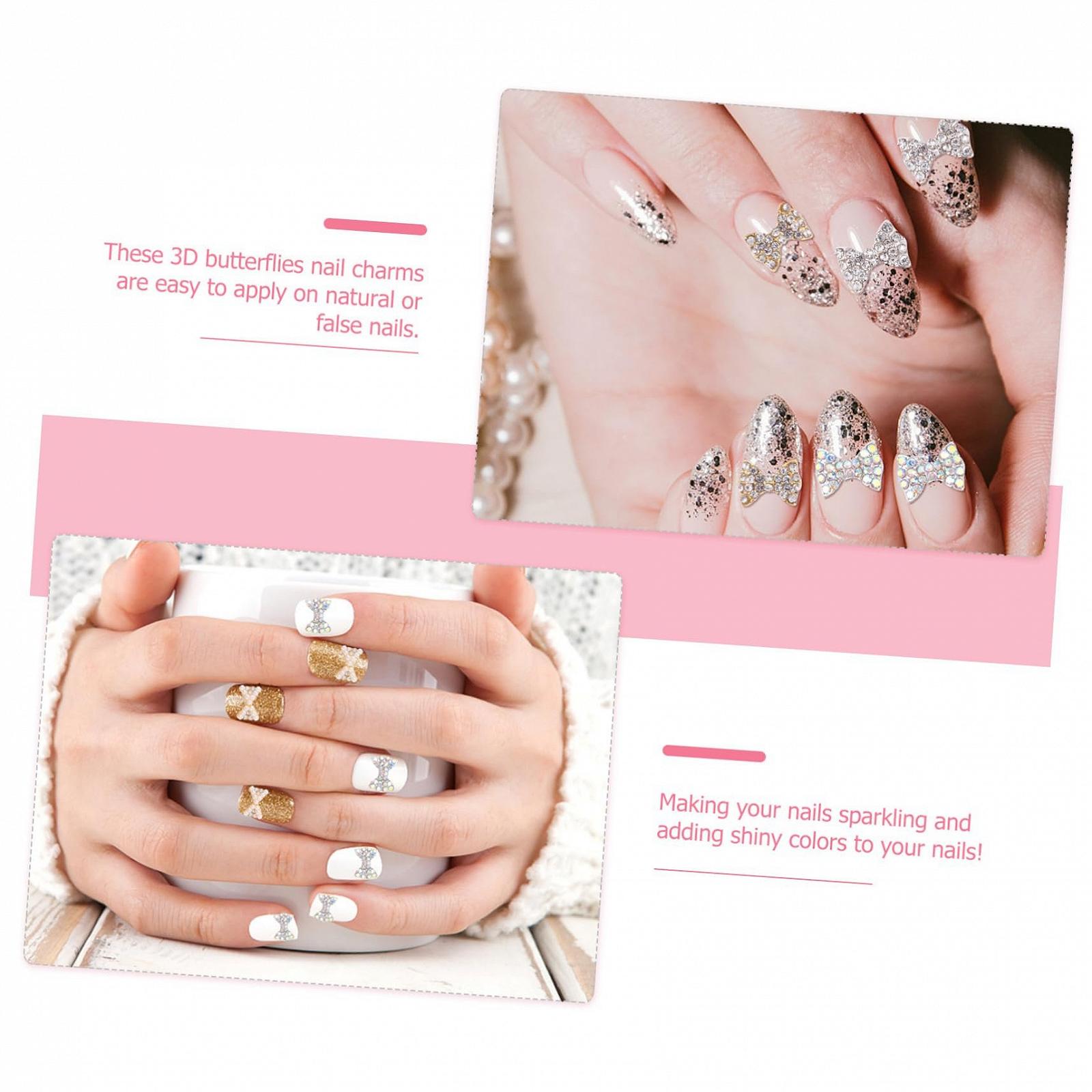 Подвеска для ногтей Mikinona Набор 150 шт. Ювелирные изделия с бриллиантами для ногтей, подвески-шармы для аксессуаров для ногтей, DIY украшения для ногтей, стразы для ногтей, металлические, фото №7