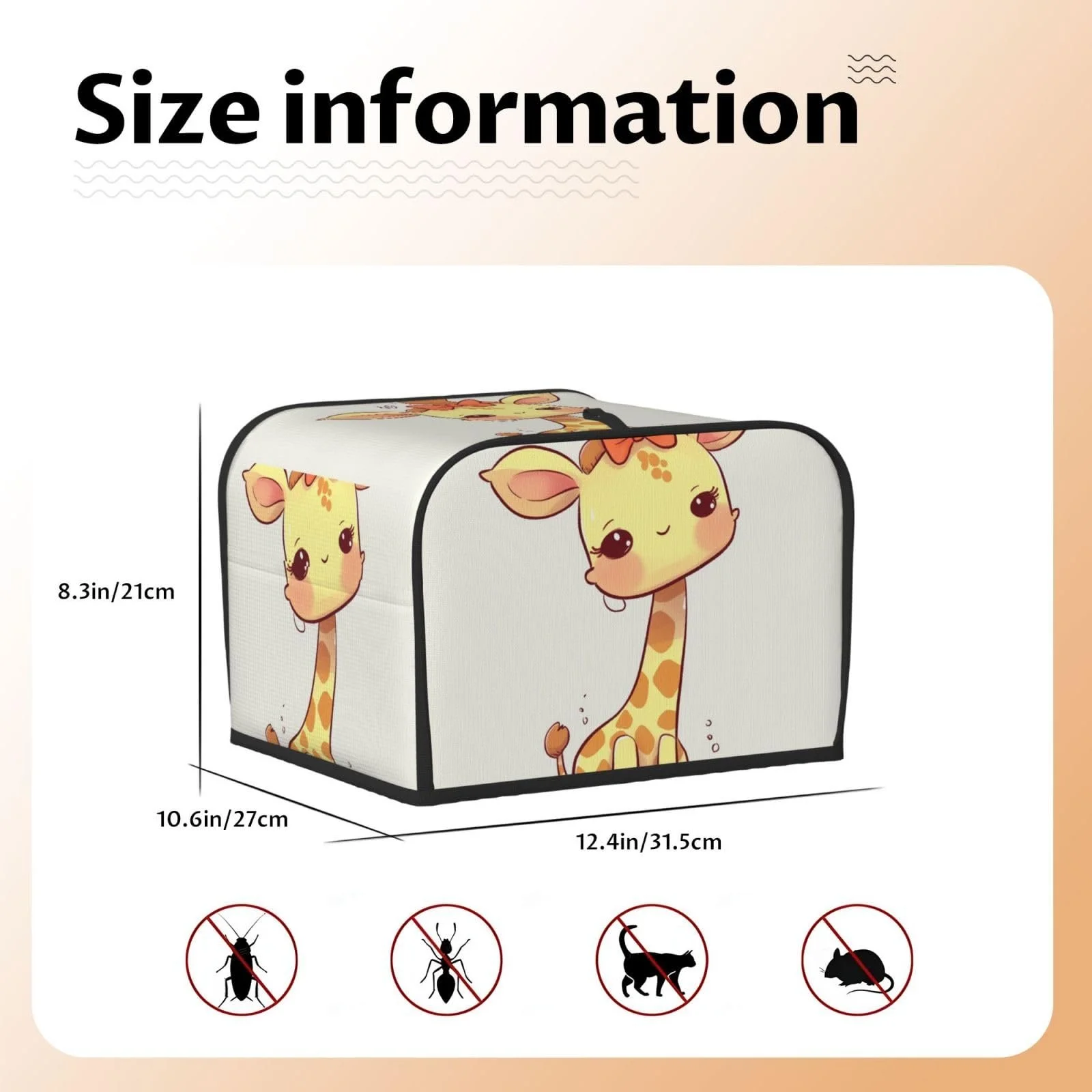 Чохол для тостера на 4 скибки Giraffe, фото №2 Чохол для тостера на 4 скибки Giraffe, фото №2