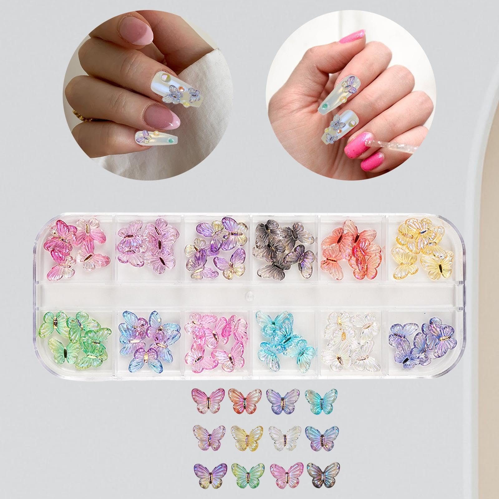 Стрази для нігтів Oshhni, наклейки для нігтів, підвіски-метелики для нігтів, великий метелик, фото №5