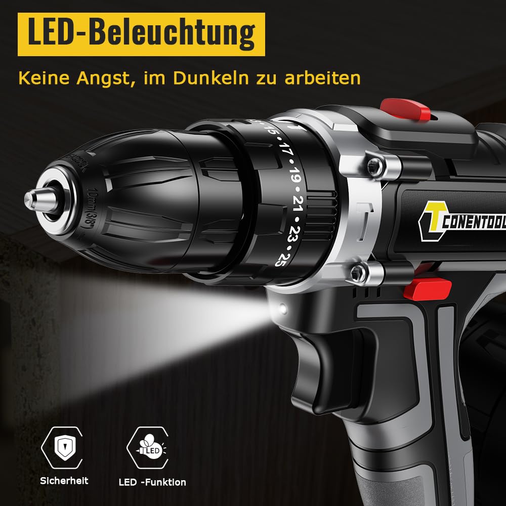 Шуруповерт CONENTOOL 21V Акумуляторний Набір, фото №6 Шуруповерт CONENTOOL 21V Акумуляторний Набір, фото №6