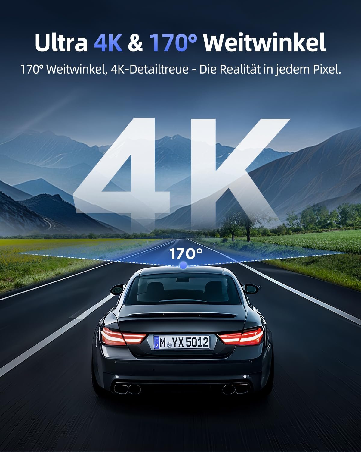 Відеореєстратор CIEVIE 4K, 1.5" IPS дисплей, 5G WiFi, карта 64GB, поворот на 360, фото №3