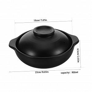 Кастрюля для запекания керамическая жаропрочная с крышкой большая для духовки и открытого огня synthetic.ua - Фото 1