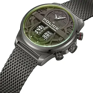 Часы Police Кварцевые Аналоговые PEWJG0006503 Мужские Серо-зеленые synthetic.ua - Фото 1