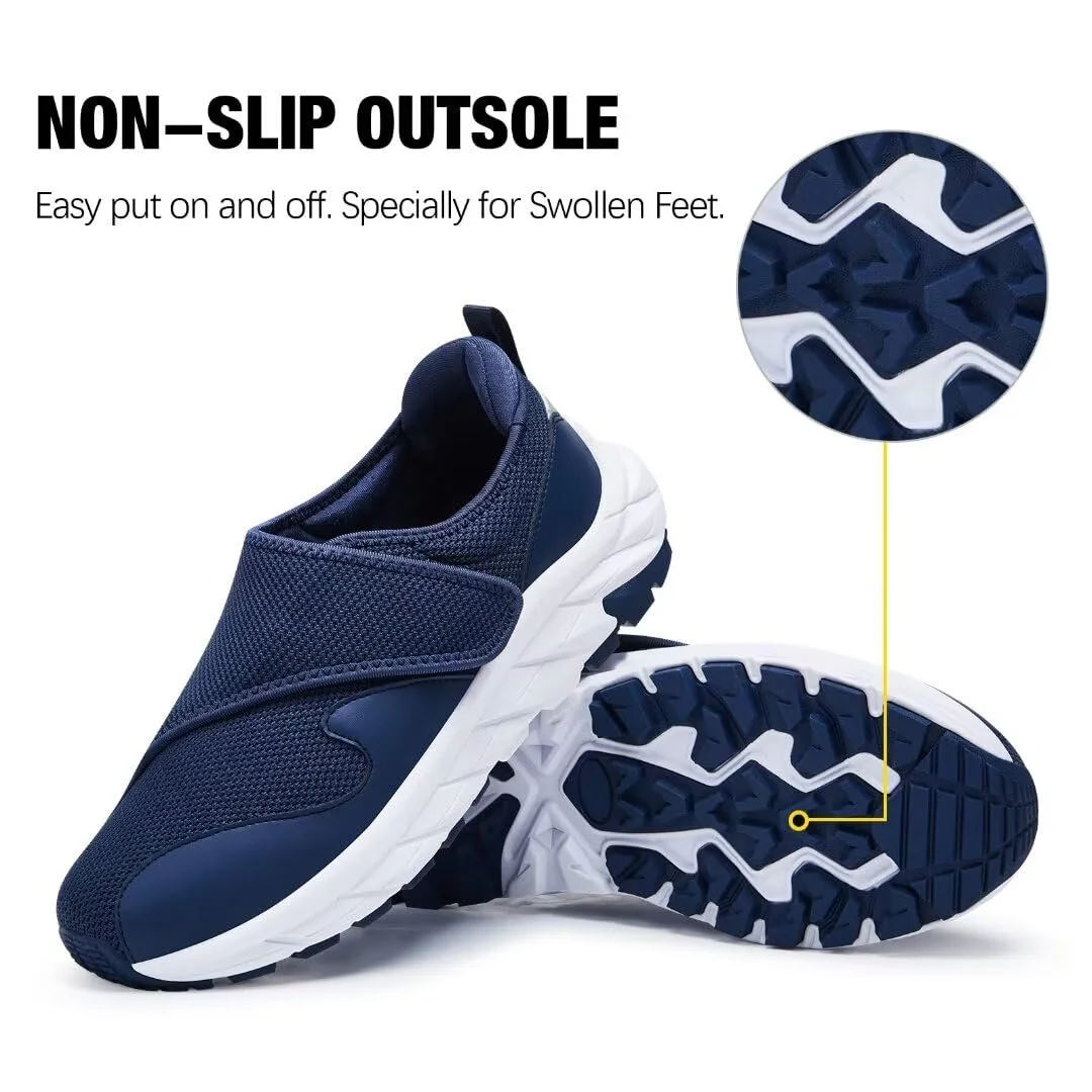 Чоловічі діабетичні кросівки широкої посадки з регульованою застібкою для набряклих ніг, фото №2