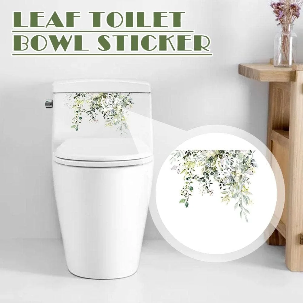 Наклейка на унітаз Green Plant Flower Leaves Водонепроникна Зелена, фото №7