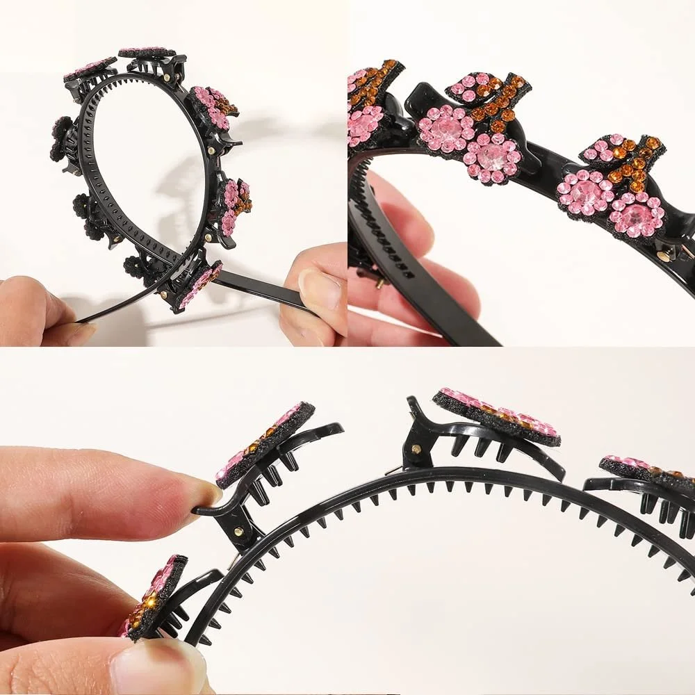 Обідок для волосся з затискачами 2 шт, фото №4