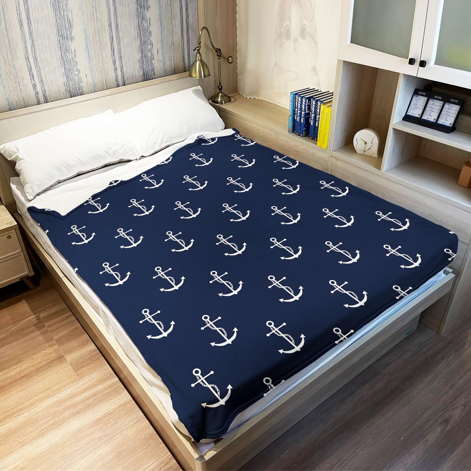 Одеяло YISUMEI 150 x 200 см Мягкое Фланелевое Одеяло Мягкий Флис Синий Якорь, фото №4 Одеяло YISUMEI 150 x 200 см Мягкое Фланелевое Одеяло Мягкий Флис Синий Якорь, фото №4