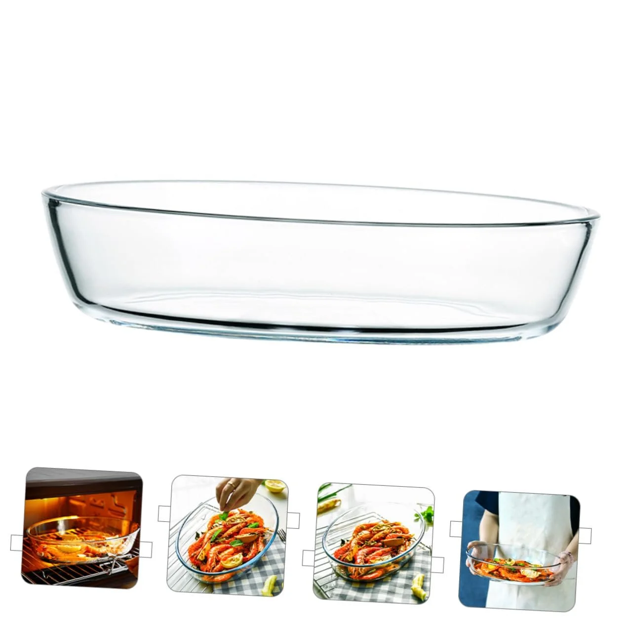 Форма для запікання для мікрохвильової печі термостійка овальна для духовки та посудомийної машини, фото №5