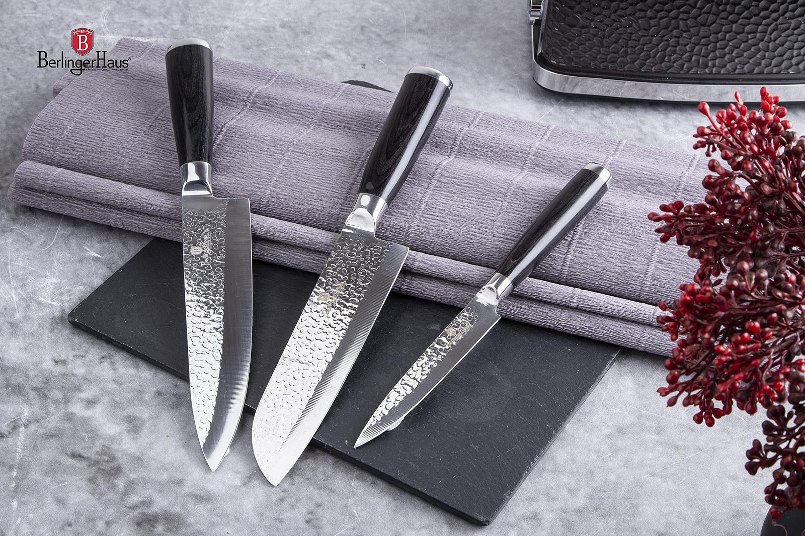 Набір ножів Santoku Berlingerhaus Primal Gloss Collection з нержавіючої сталі, 3 шт., фото №2
