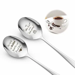 Ложка кофейная с гравировкой Happy Birthday, нержавеющая сталь - Фото 1