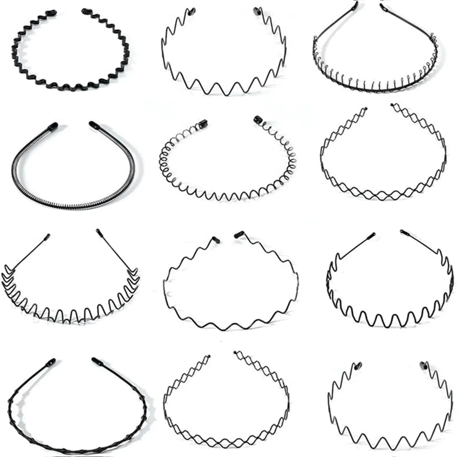 Набір металевих обручів для волосся 12 шт., фото №1