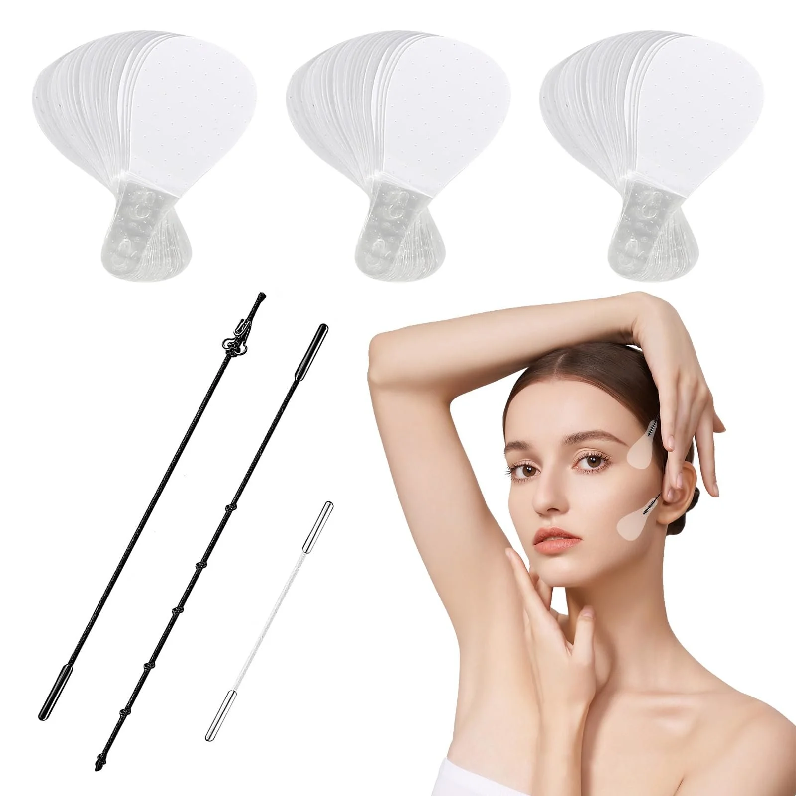 Набір стрічок для підтяжки обличчя 120 шт. Невидимі V-подібні стрічки для підтяжки обличчя, фото №1