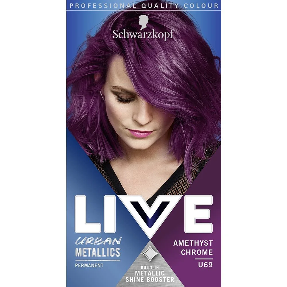 Краска для волос Schwarzkopf LIVE URBAN METALLICS U69 Amethyst Chrome, фото №1 Краска для волос Schwarzkopf LIVE URBAN METALLICS U69 Amethyst Chrome, фото №1