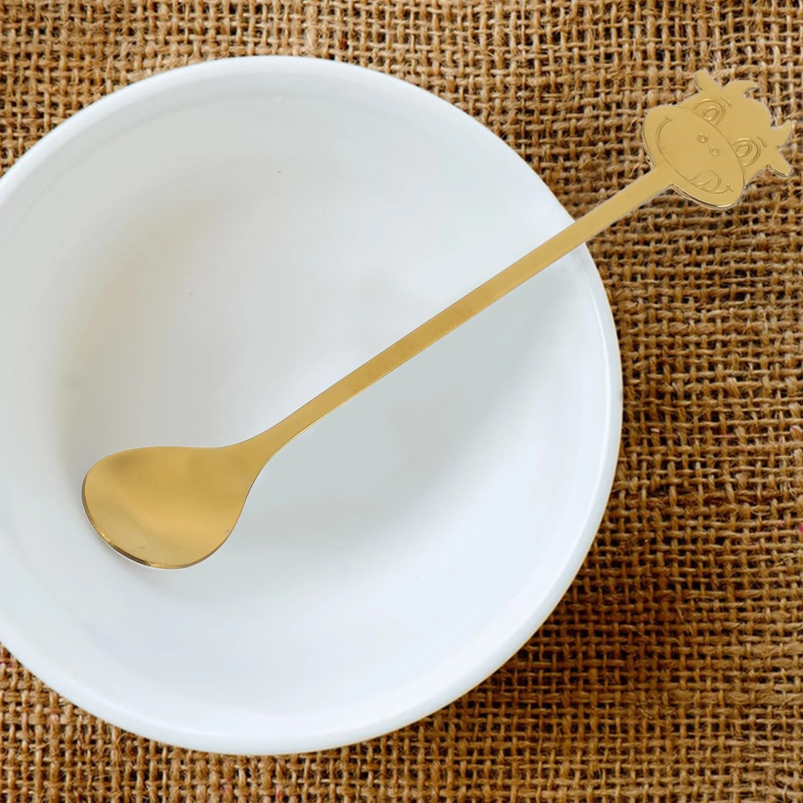 Набор ложек с мультяшной коровкой 10 шт, нержавеющая сталь, фото №7