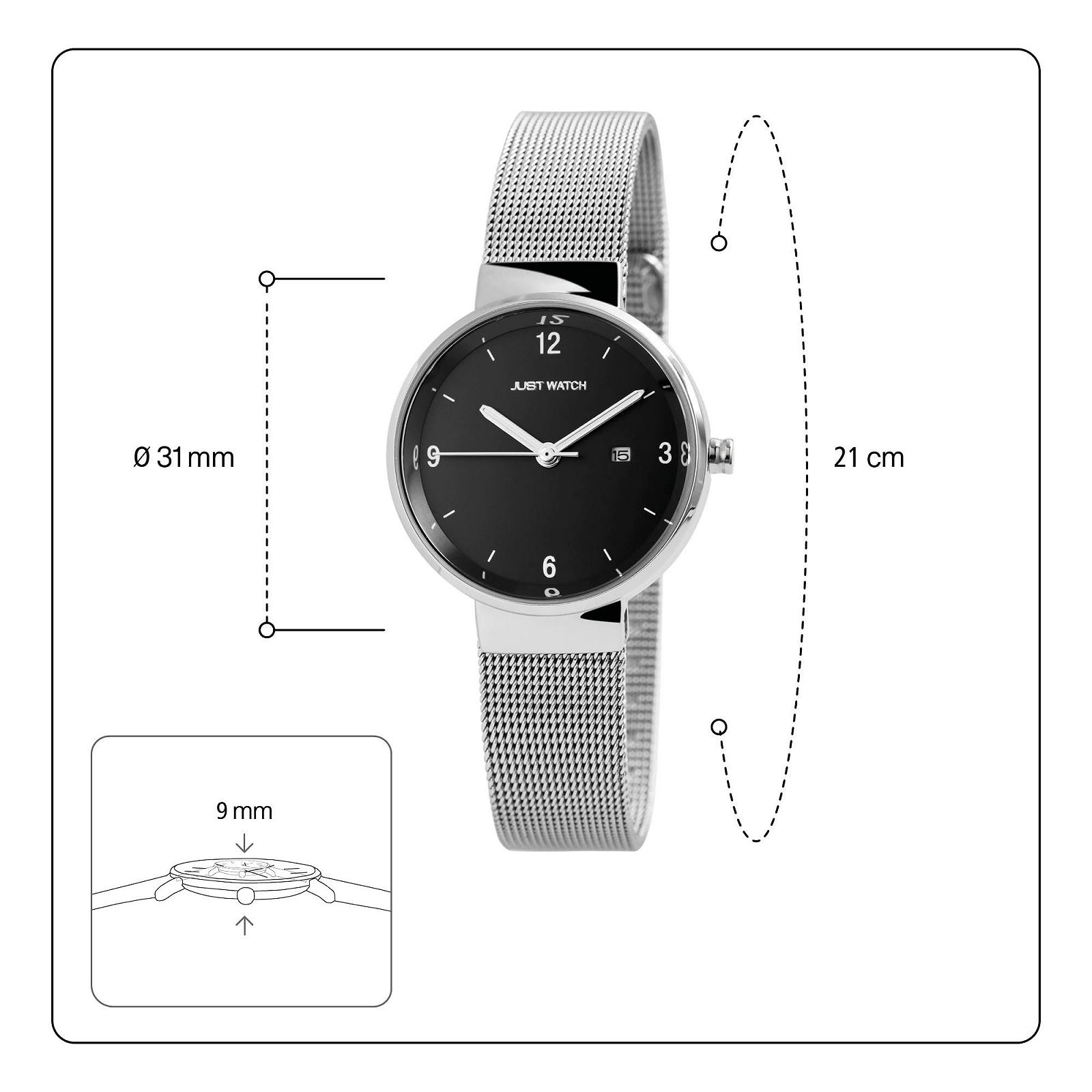 Женские часы Just Watch JW10082, сетчатый браслет, нержавеющая сталь, люминесцентные стрелки, дата, аналоговый, кварцевый, фото №4 Женские часы Just Watch JW10082, сетчатый браслет, нержавеющая сталь, люминесцентные стрелки, дата, аналоговый, кварцевый, фото №4