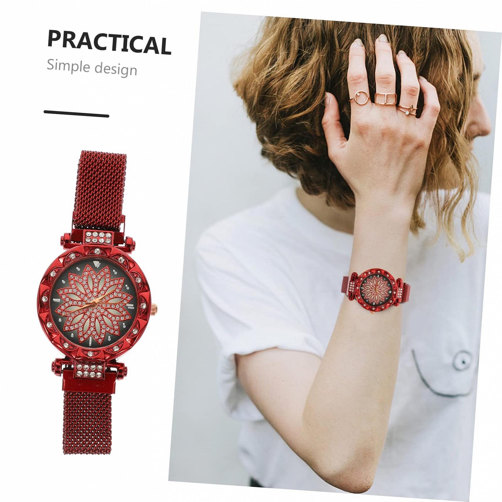 Жіночий наручний годинник WRITWAA Chic, червоний, фото №3