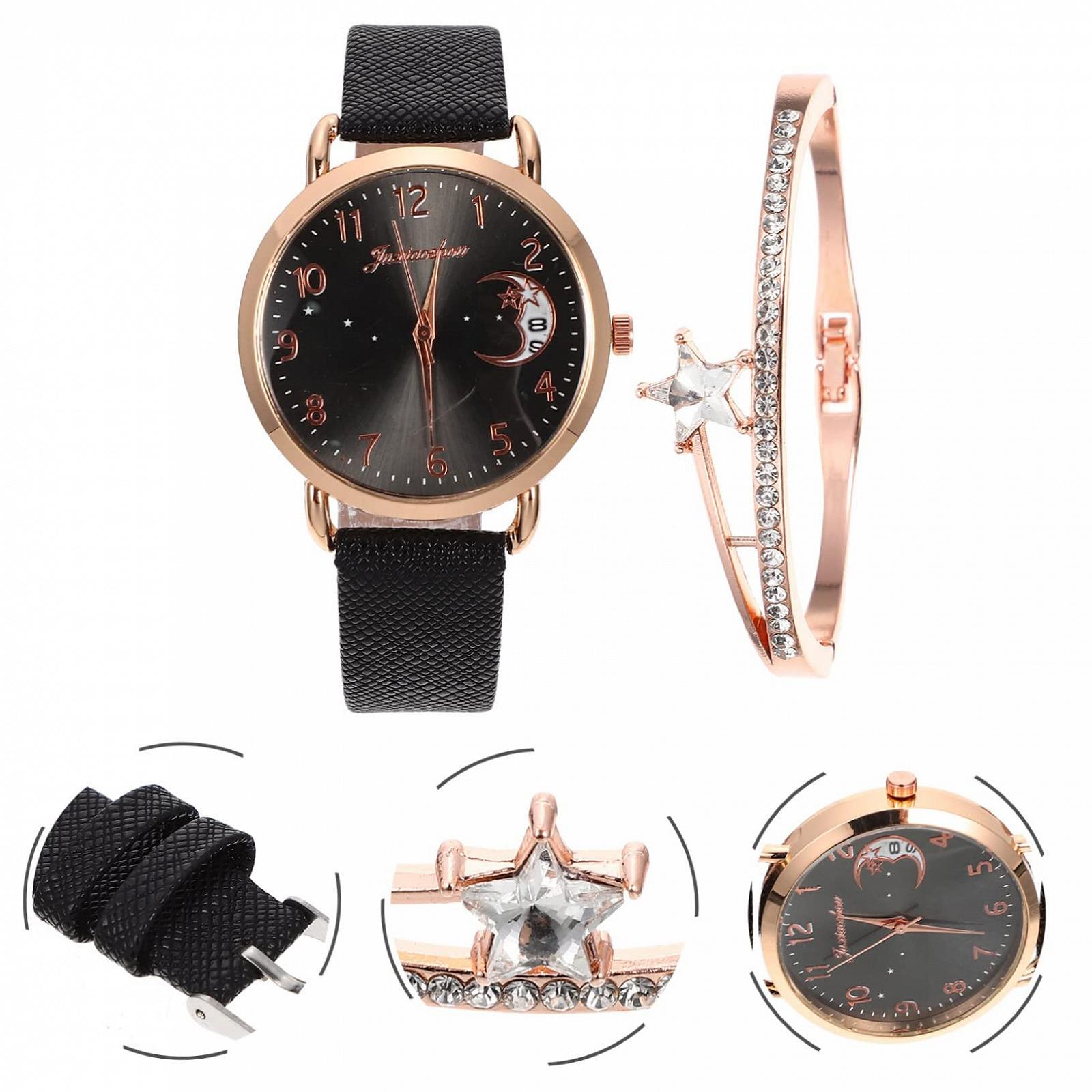 Жіночий годинник Місяць LIFKOME декор Рожевий сплав, фото №4