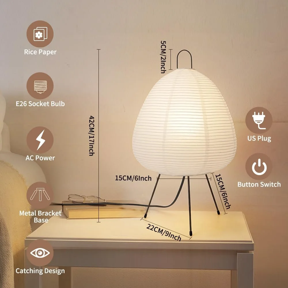 Настільна лампа Rice Paper Lamp E27 42 см, фото №5