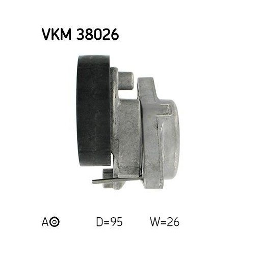 Натягувач поліклинового ременя SKF VKM 38026 для CHRYSLER MERCEDES-BENZ лівий, фото №2