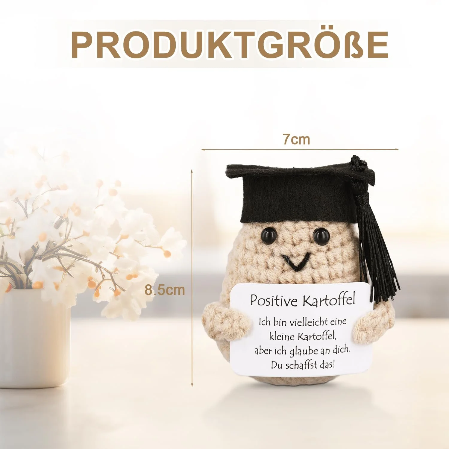 Игрушка PEUTIER Funny Positive Potato с оконечной шапочкой 8.5 см вязаная немецкая креативная вдохновляющая кукла, фото №2 Игрушка PEUTIER Funny Positive Potato с оконечной шапочкой 8.5 см вязаная немецкая креативная вдохновляющая кукла, фото №2