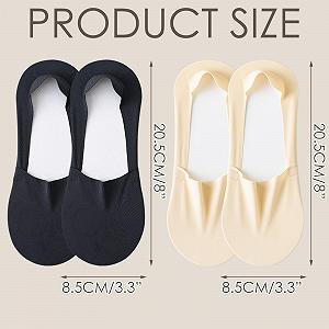 Комплект носков Joyan 7 пар, Женские носки, Невидимые носки-следки, Летние противоскользящие балетки, Черный, Телесный цвет synthetic.ua - Фото 1