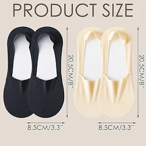 Комплект носков Joyan 7 пар, Женские носки, Невидимые носки-следки, Летние противоскользящие балетки, Черный, Телесный цвет synthetic.ua - Фото 1