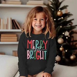 Світшот C&M WODRO Різдвяний для дітей Merry Bright Printer Унісекс synthetic.ua - Фото 1