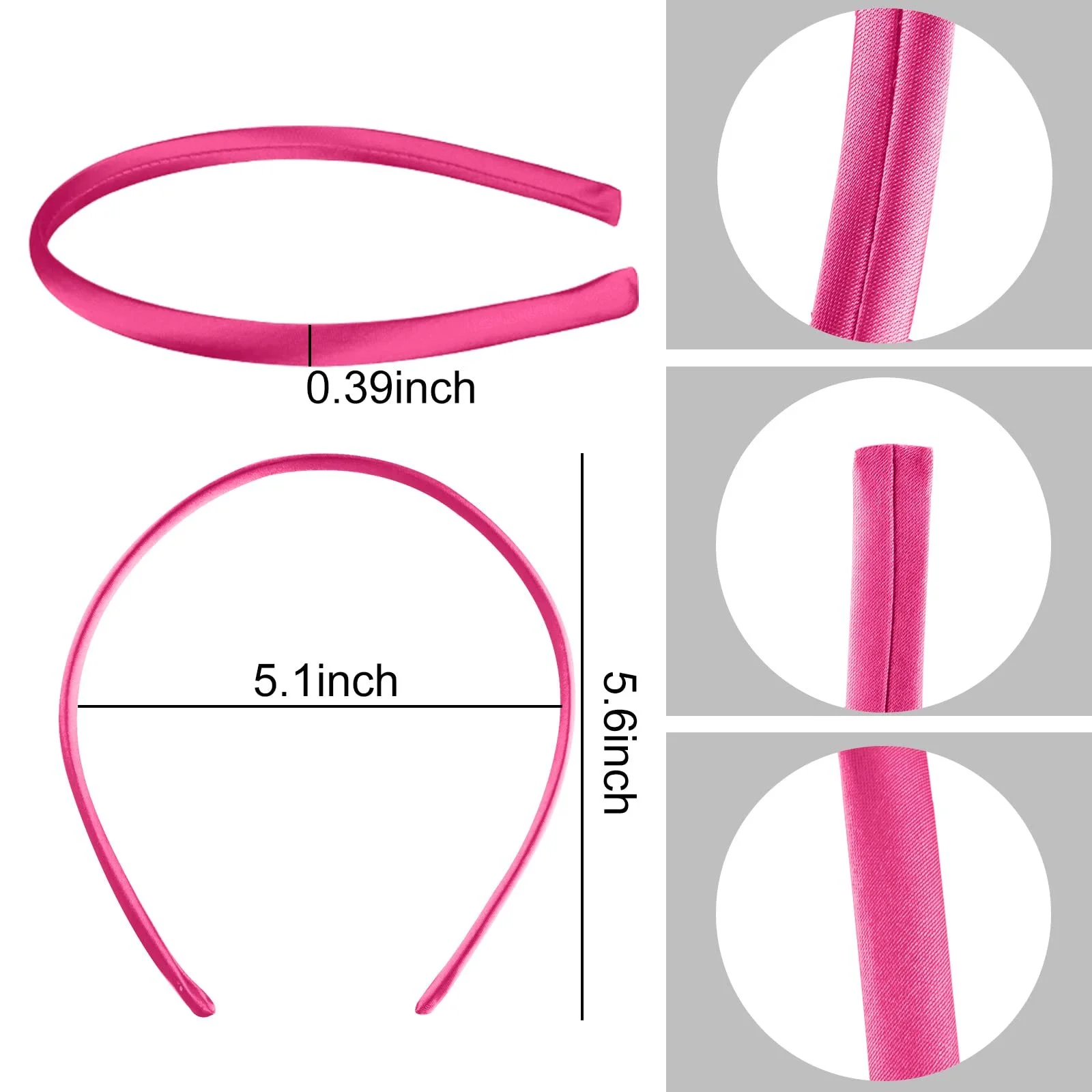 Обруч SIQUK, 18 штук, атласний, 1 см, різнокольоровий, фото №2