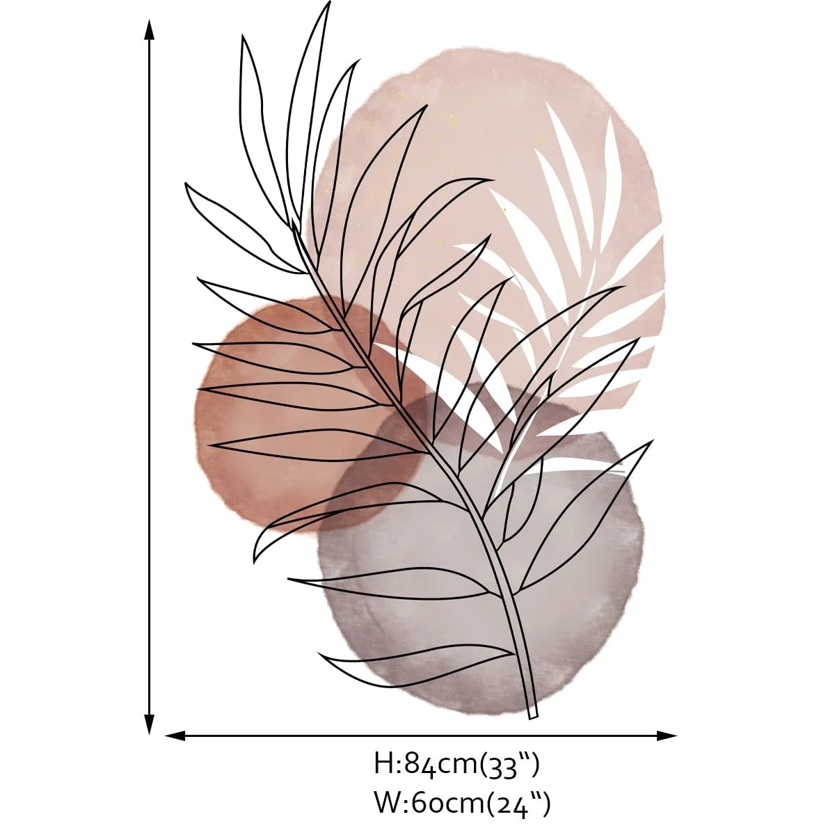 Настінні наклейки Runtoo Boho Leaves Plant Flower Ретро Абстракція, фото №5