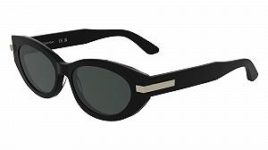 Жіночі сонцезахисні окуляри Calvin Klein CK25502S Чорний, з суцільними сірими лінзами, чорний synthetic.ua - Фото 1