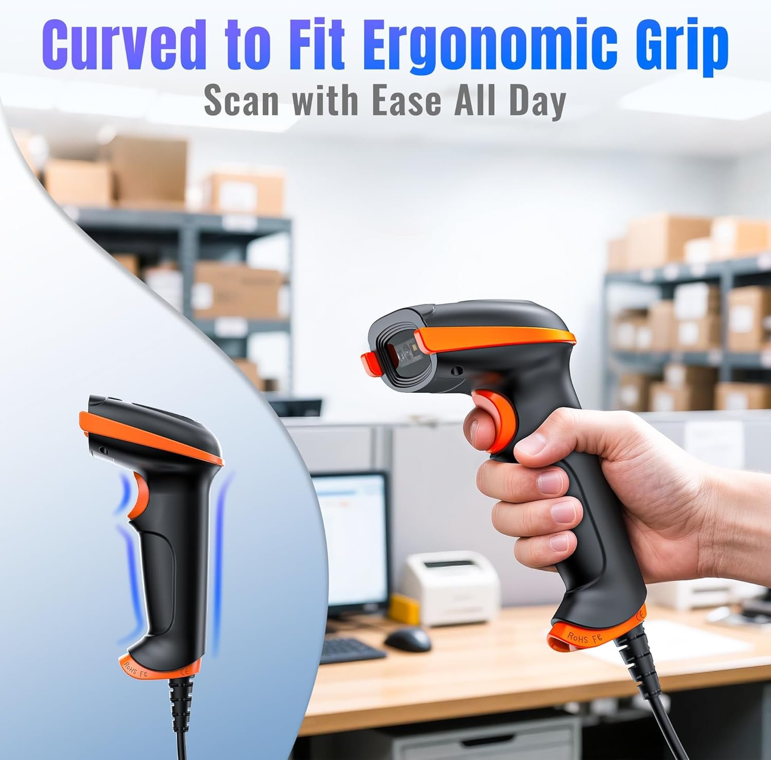 Сканер Tera D5100Y Черно-оранжевый, фото №2