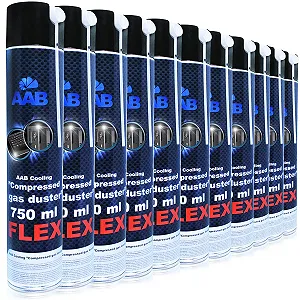 Стиснене повітря AABCOOLING Flex 750 мл Упаковка 11 шт. з гнучким шлангом 60 см - Фото 1