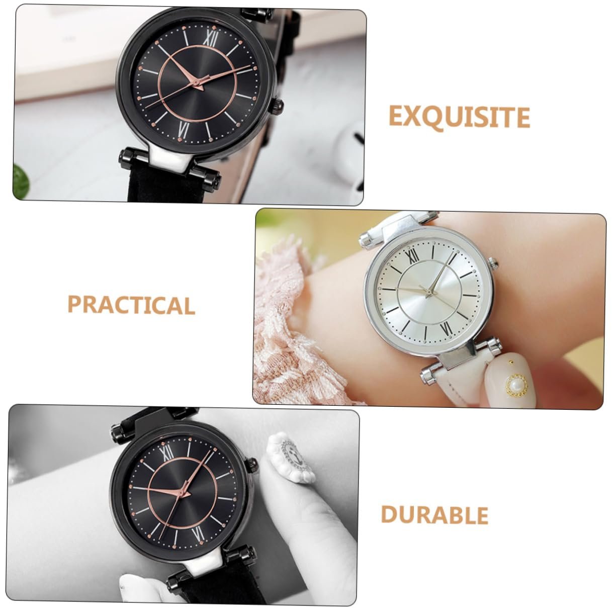 Жіночий годинник PartyKindom 2 шт. з імітацією шкіряного ремінця, фото №9 Жіночий годинник PartyKindom 2 шт. з імітацією шкіряного ремінця, фото №9