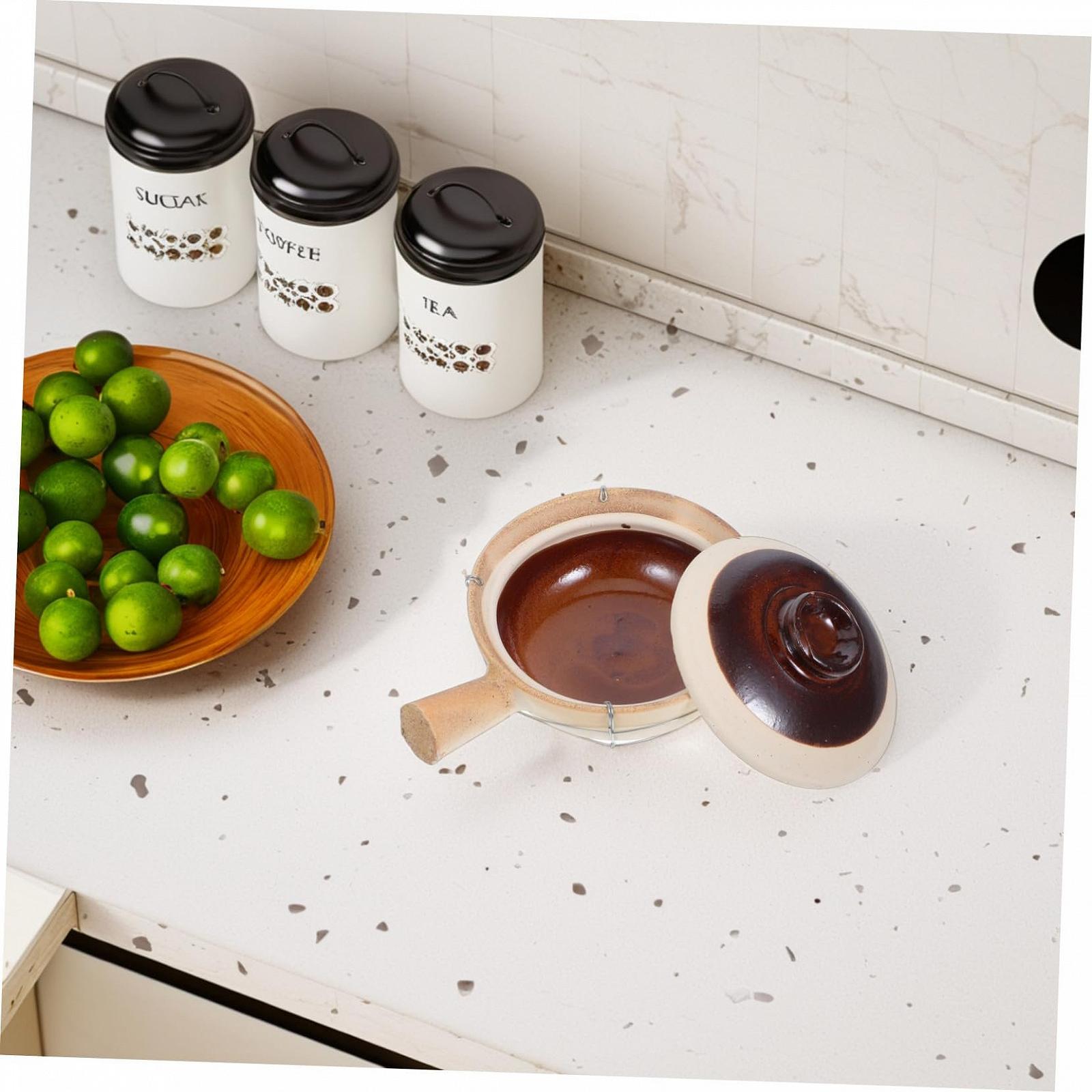 Глиняний горщик Toyvian традиційний китайський керамічний з однією ручкою та залізним дротом, фото №9