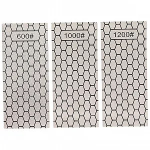 Набір алмазних точильних каменів 3 шт. з протиковзкою основою для кухонних ножів - Фото 1