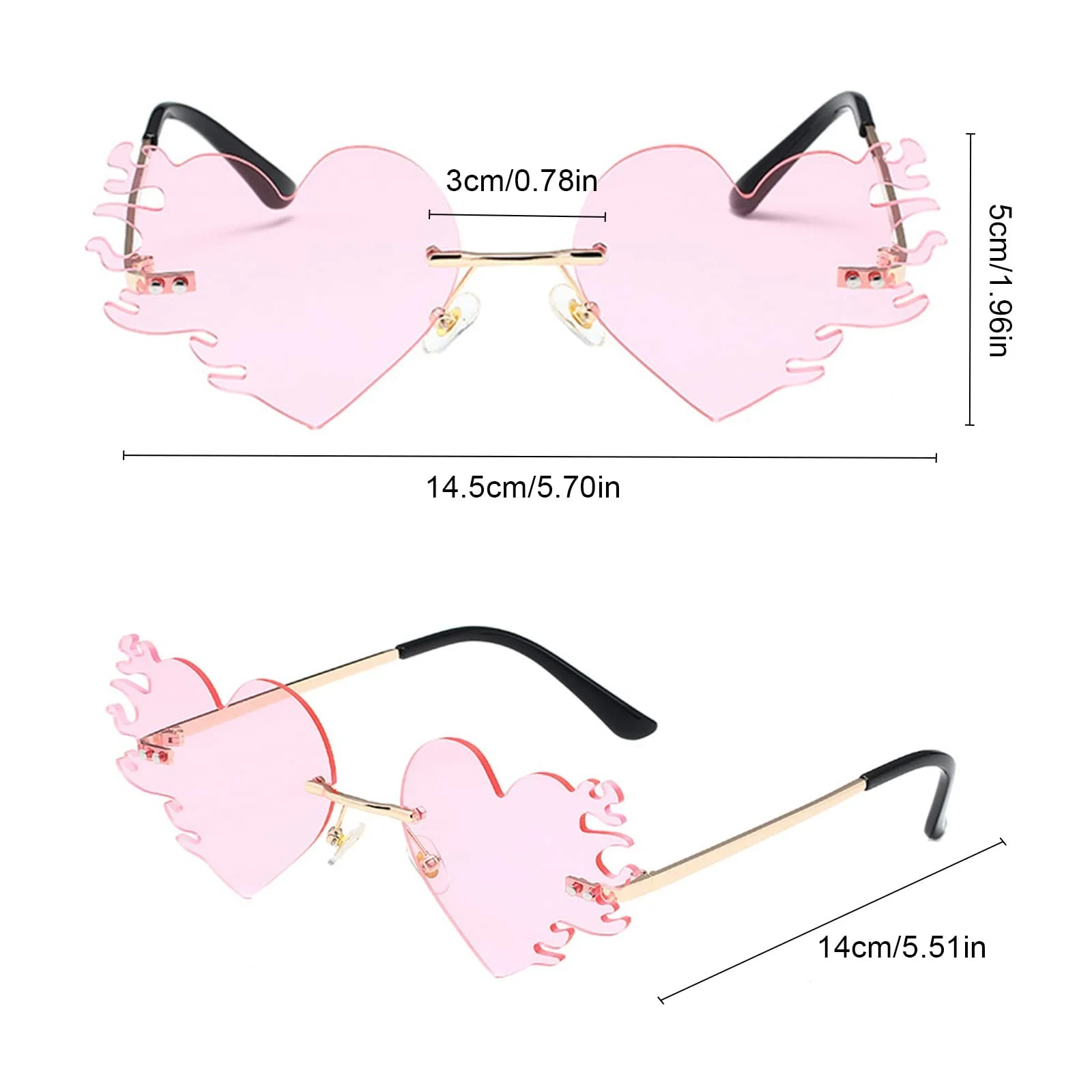 Солнцезащитные очки DUTIFUL Flames Сердце Розовый, фото №2 Солнцезащитные очки DUTIFUL Flames Сердце Розовый, фото №2