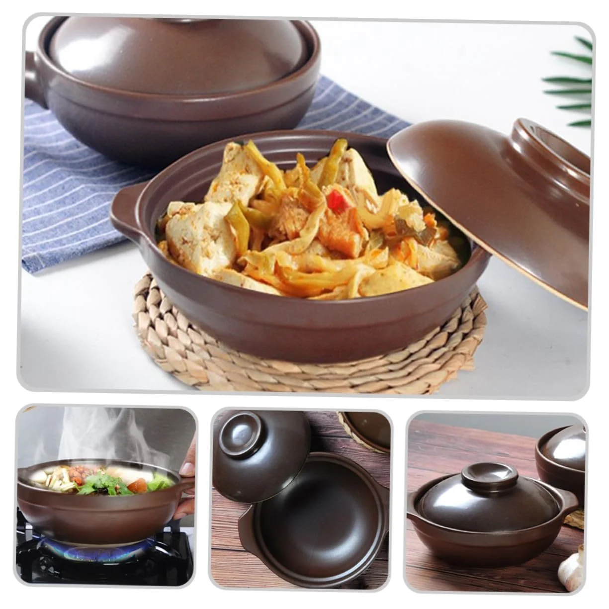 Кастрюля Alipis керамическая с крышкой термостойкая, фото №3